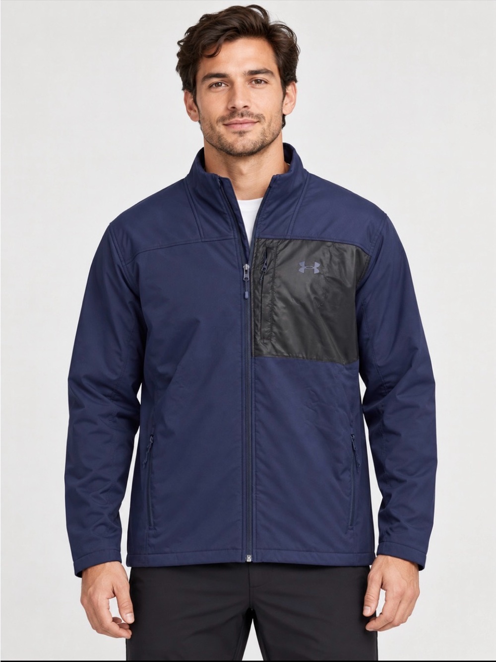 Under Armour Navy and Black Men's Lightweight Zip-Front Performance Jacket